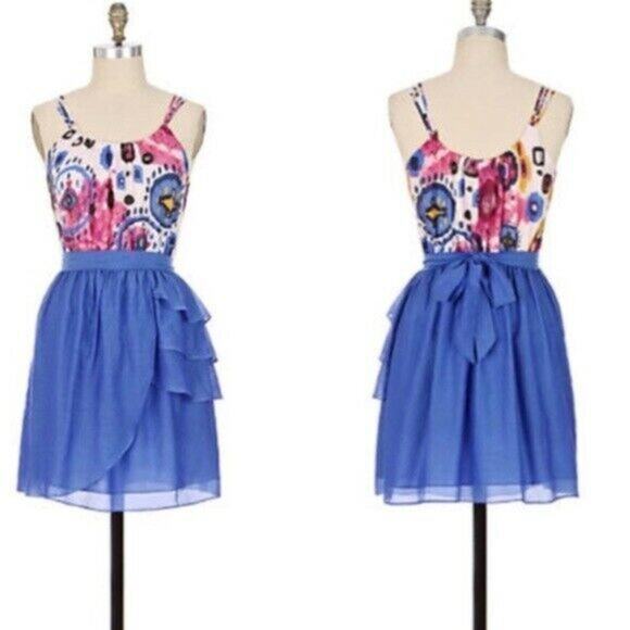 Dolan Ascend Blue Watercolor Print Dress Size XS - Picture 1 of 7